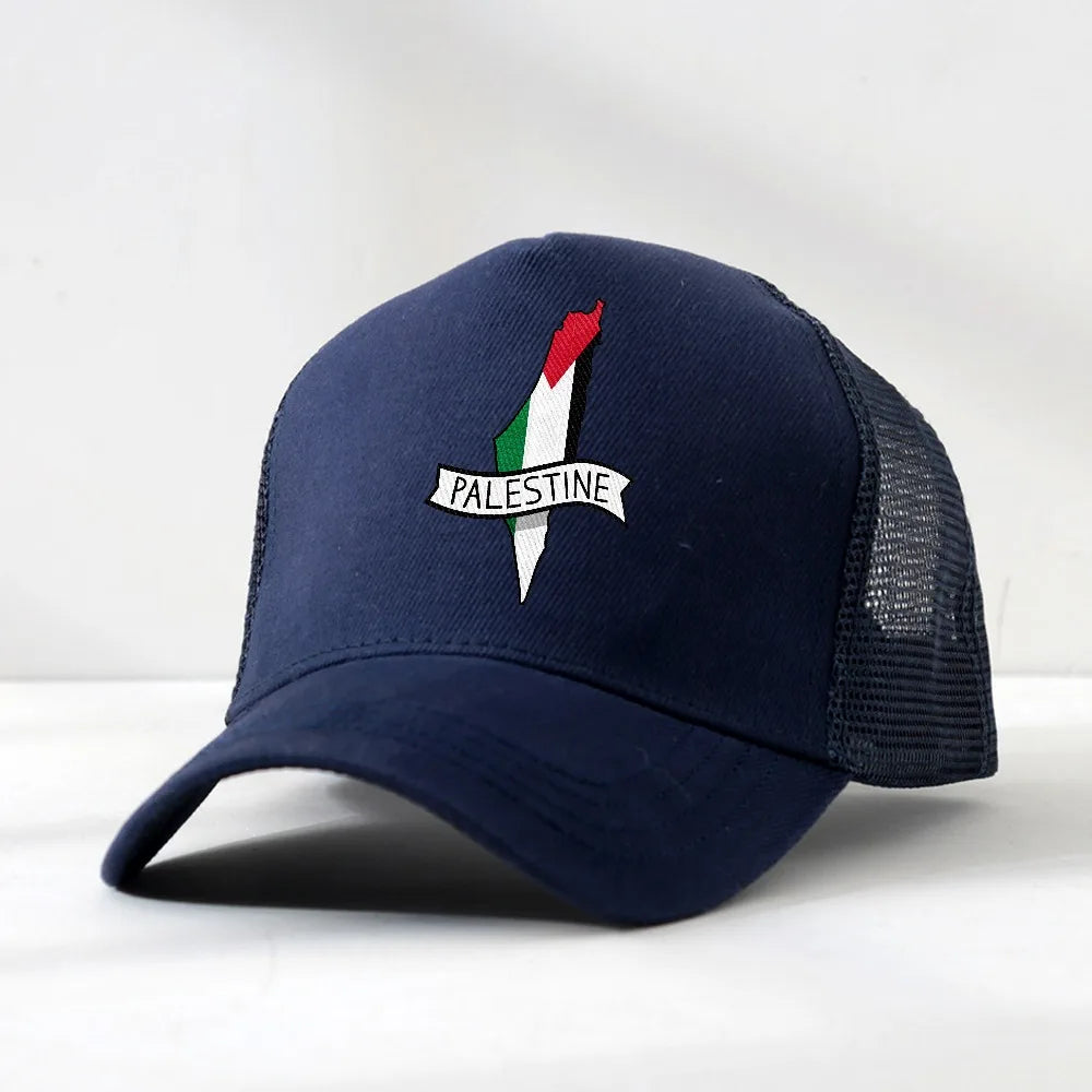 Palestine Arabic Flag Baseball Cap Palestinian Map Fashion Hip Hop Hats Summer  Adult Outdoor Gym mesh breathable Snapback Cap