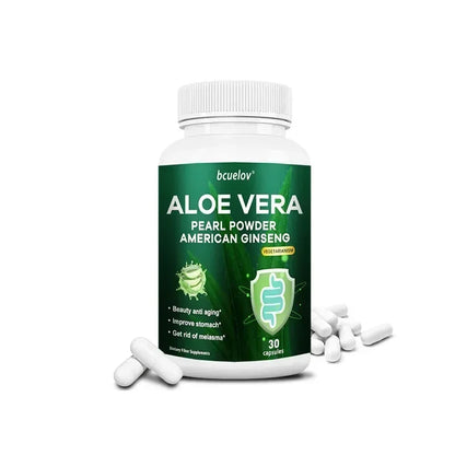 Bcuelov Aloe Vera Capsules Help Promote Healthy Digestion, Detoxify, Cleanse The Stomach and Boost The Immune System.