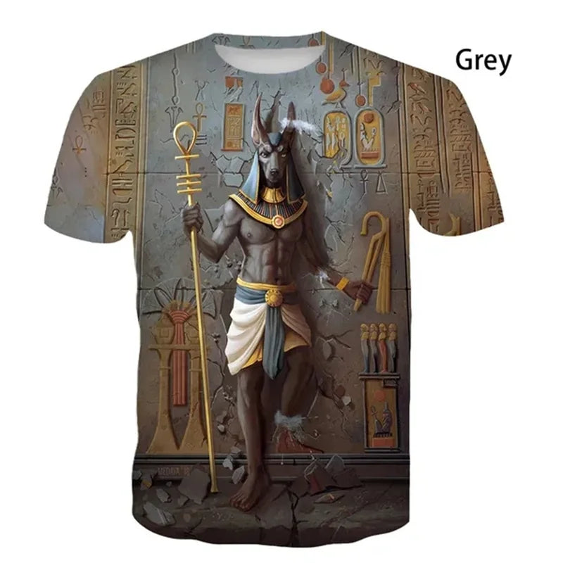 Horus & Anubis 3D T-Shirt – Ancient Egyptian God Print, Men's & Kids' Streetwear