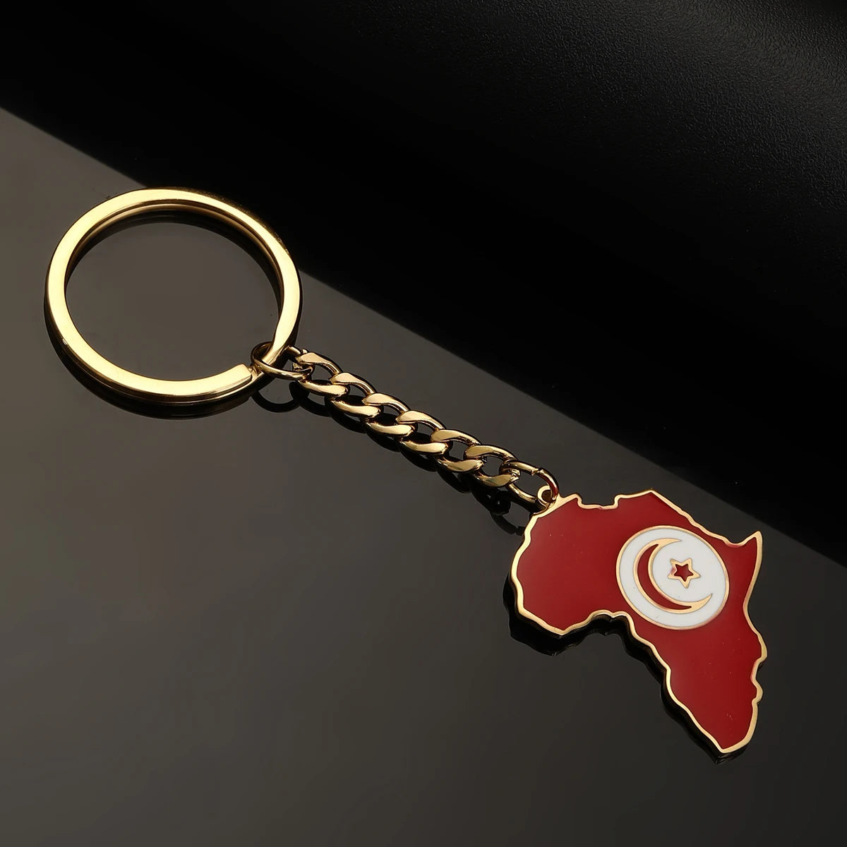 Africa Map Keychain – Stainless Steel Hip-Hop Jewelry, Morocco to South Africa