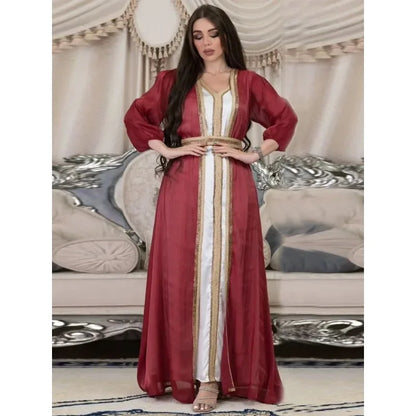 Autumn in Arabia – 2-Piece Button Kaftan Set for the Muslim Woman in America