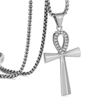 Gold Ankh Cross Pendant – Stainless Steel Key of Life Necklace for Men & Women