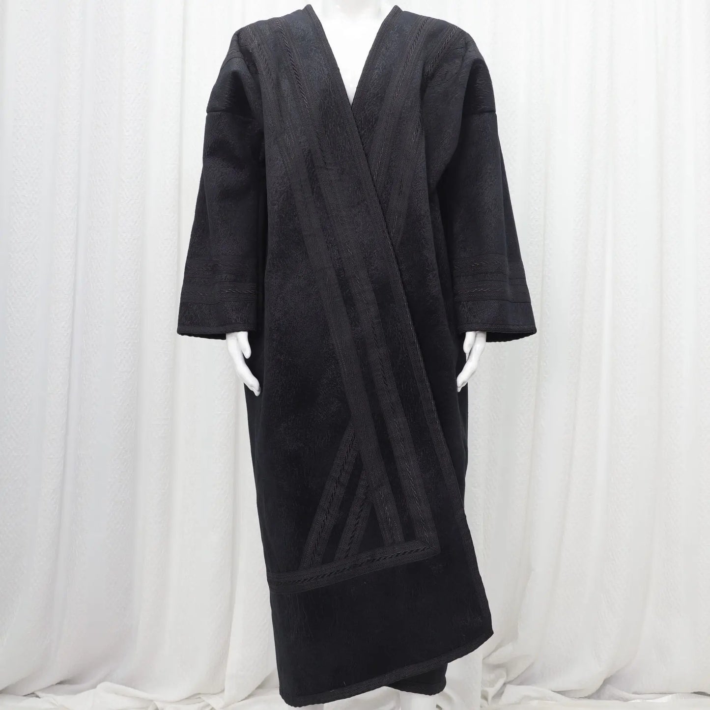 Wholesale Men's Scalp Abaya Men Winter Fur Thicken Suede Men's Robe Cardigan Bisht Muslim Coat Fleece Warm Islam Clothing