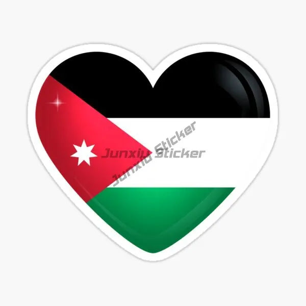 Jordan Flag Emblem Stickers – Waterproof PVC Decals for Car, Laptop & Helmet
