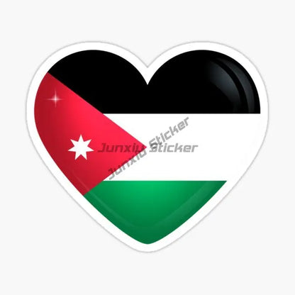 Jordan Flag Emblem Stickers – Waterproof PVC Decals for Car, Laptop & Helmet