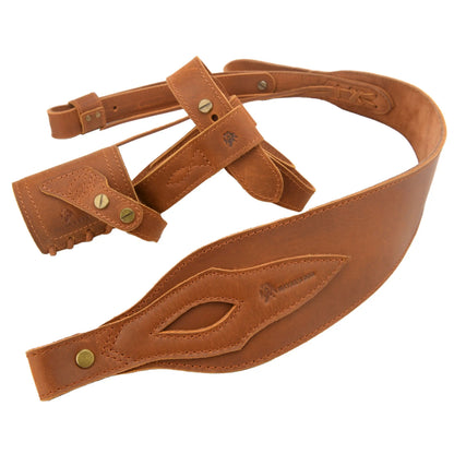 WAYNE'S DOG 1 Combo LeatherRifle Gun No Drill Harnessed Buttstock Holder with Barrel Mount with Matched Gun Sling Shoulder Strap