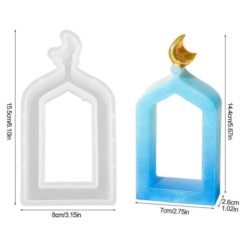 Ramadan Silicone Mold DIY Handmade Craft Eid Gift Home Table Ornament Muslim Party Decoration Supplies Gypsum Cement Candle Mold
