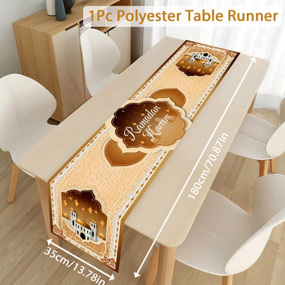 EID Mubarak Decoration Table Runner Ramadan Decor 2024 For Home Tablecloth Ramadan Kareem Islamic Muslim Party Eid Al-Fitr Gifts