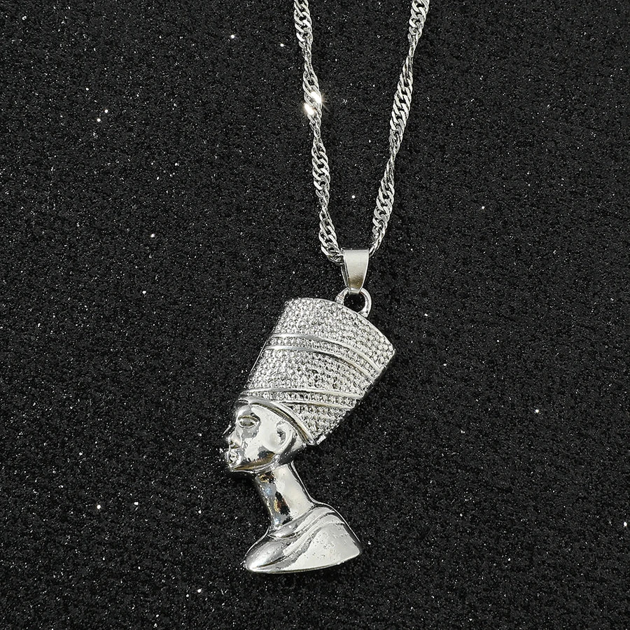 Retro Pharaoh Head Pendant – Hip-Hop Egyptian Necklace for Men & Women
