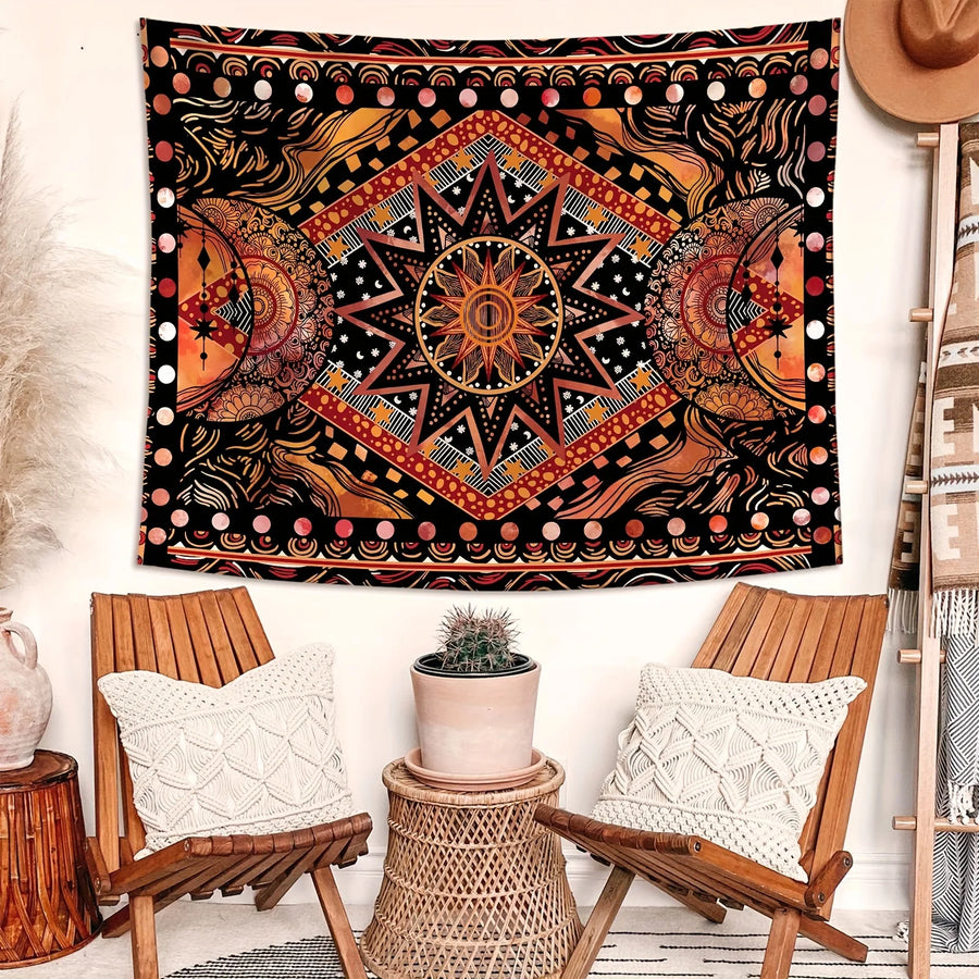 The Boho Sun – Retro Ethnic Totem Tapestry Wall Decor