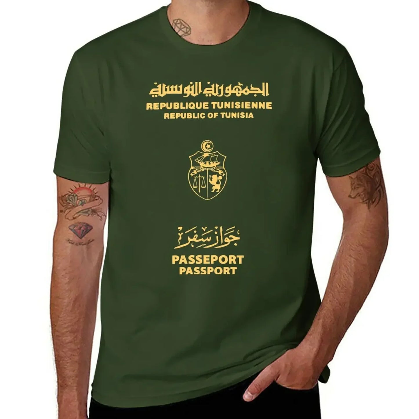 Tunisia Tunisian passport T-Shirt Short sleeve tee boys animal print T-shirt men mens designer clothes new in tops & tees manga
