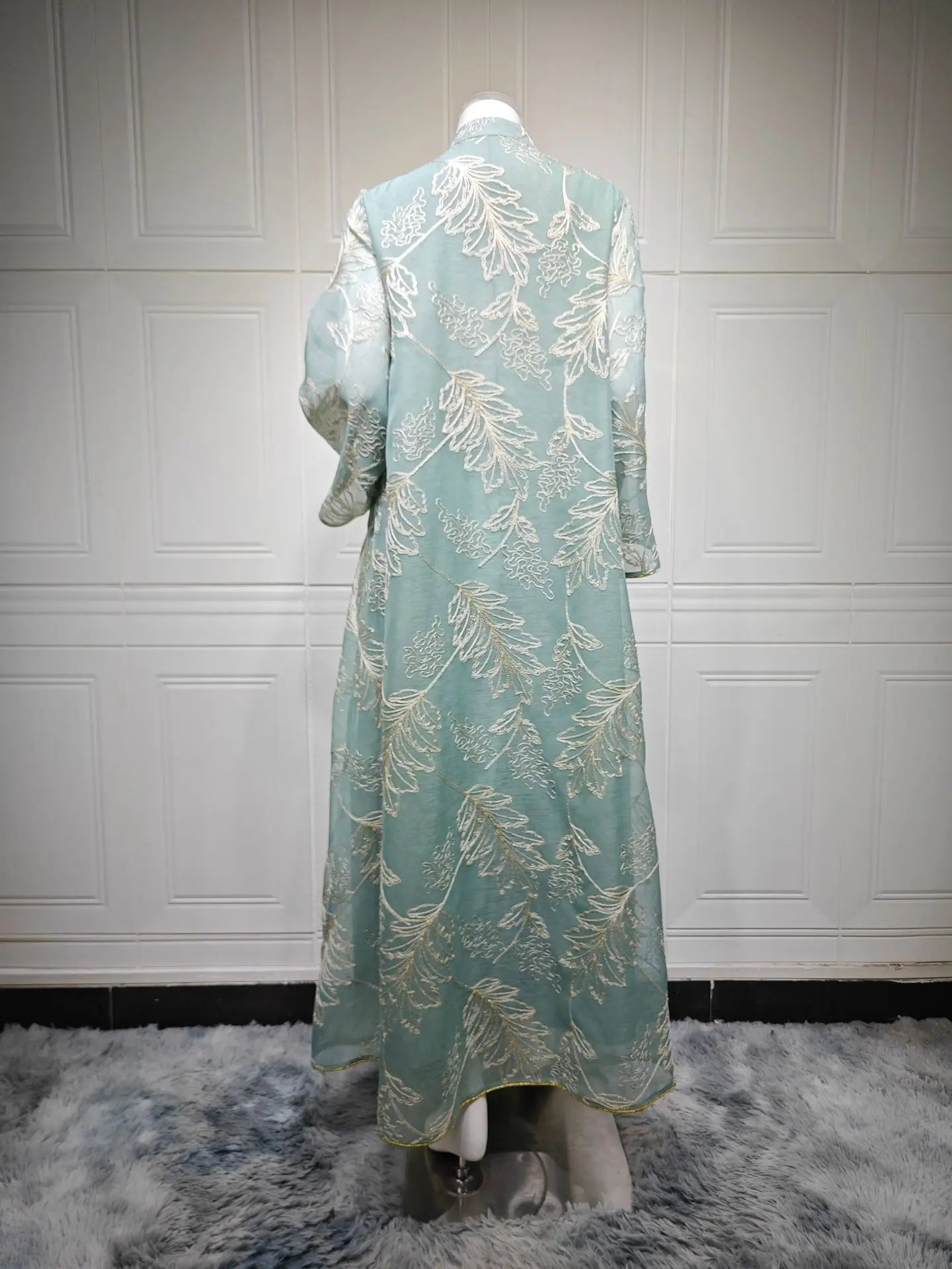 Zahraa Dubai Sequins Luxury Woman Evening Dress Mesh Embroidered Abaya V-Neck Caftan Marocain Femme 2026