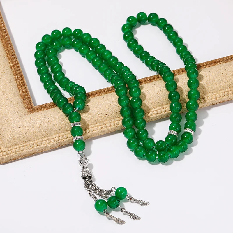 Handmade 99 Beads Tasbih Prayer Rosary Beads Bracelet Fashion Decorative Tassels Bracelet Islamic Religion Jewelry Party Favor