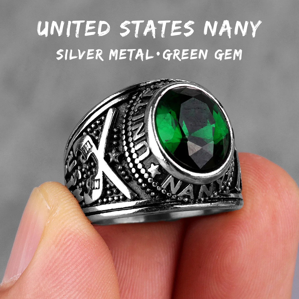 Stainless Steel Mens Rings Gold Silver Color Red Blue Rhinestone Simple Luxury for Male Boy Jewelry Creativity Gift Wholesale