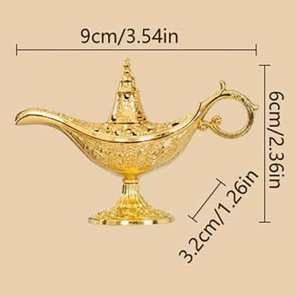 Magic Genie Lamps Incense Burners Retro Wishing Oil Lamp Home Decor Gift Hollow Legend Aladdin