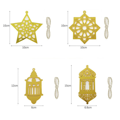 Ramadan Hanging Decoration Acrylic Eid Mubarak Moon Star Lantern Pendant Ramadan Decoration 2025 Eid Party Ornament Home