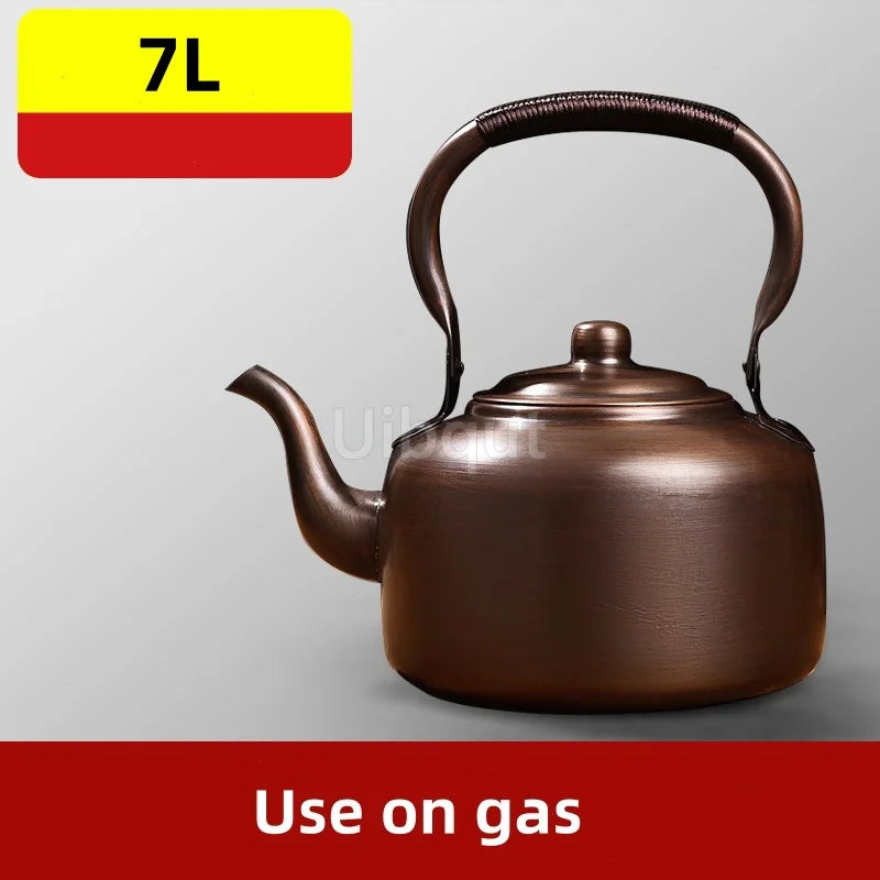 3L Pure Red Copper Boiling Kettle Handmade Vintage Copper Pot Home Teapot For Gas/Induction Cooker Tea Infuser Health Tea Kettle