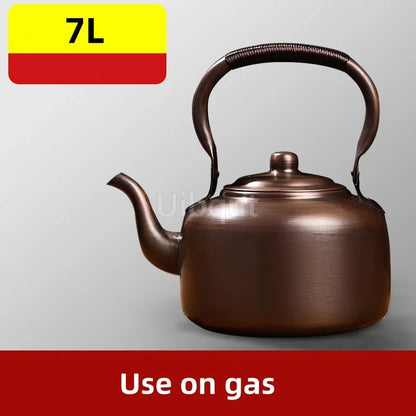 3L Pure Red Copper Boiling Kettle Handmade Vintage Copper Pot Home Teapot For Gas/Induction Cooker Tea Infuser Health Tea Kettle