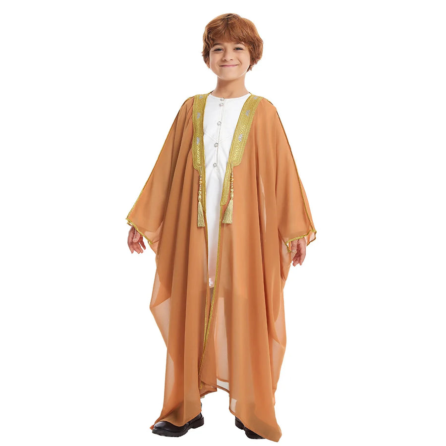 Boys' Eid Dishdasha & Open Abaya – Children's Modest Islamic Robe for Ramadan & Prayer