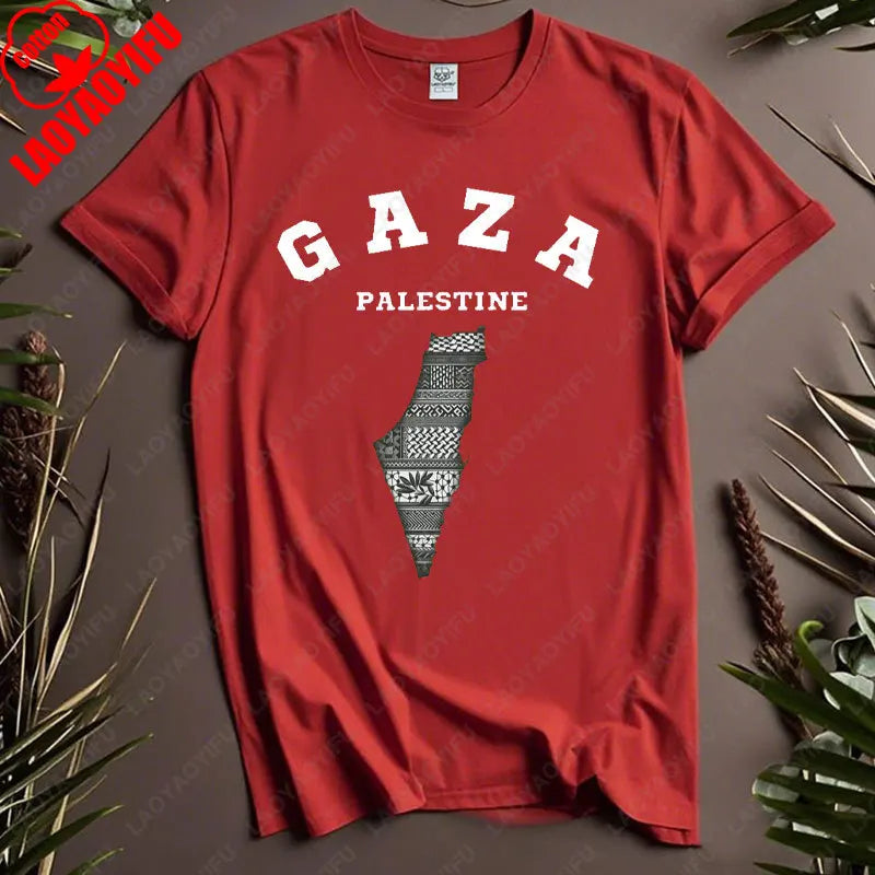 Harajuku Gaza P-Palestine Unisex T-Shirt Activist Statement Shirt Festival Apparel Loose Casual Comfort Cotton Short-sleeve Tees