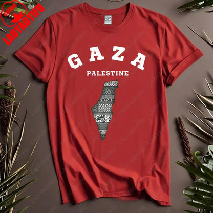 Harajuku Gaza P-Palestine Unisex T-Shirt Activist Statement Shirt Festival Apparel Loose Casual Comfort Cotton Short-sleeve Tees
