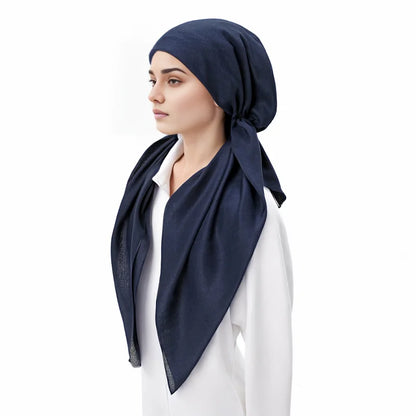 Wholesale Cotton Instant Muslim Hijab Inner Wrap Undercap Triangle Scarf Hijab Plain Islamic Turban Bonnet Soft Headband Hat