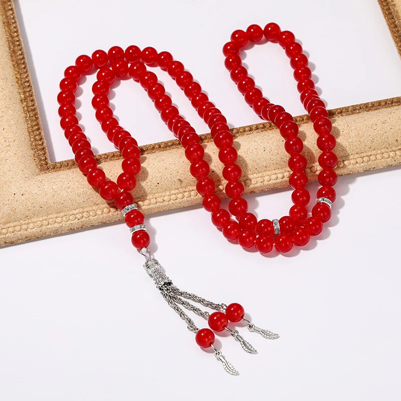 Handmade 99 Beads Tasbih Prayer Rosary Beads Bracelet Fashion Decorative Tassels Bracelet Islamic Religion Jewelry Party Favor