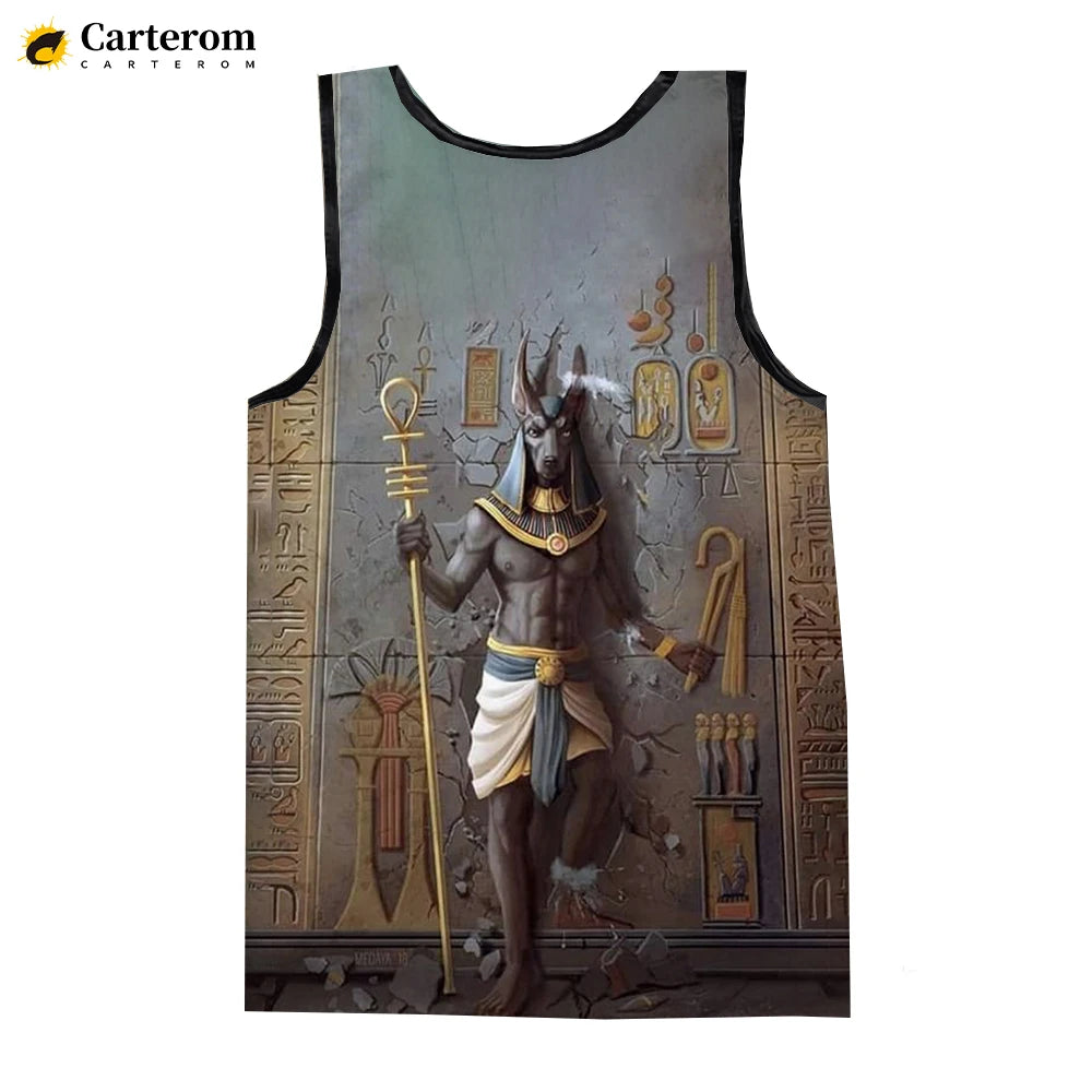 Egyptian God Pharaoh Tank Top – Men's Sleeveless Harajuku Oversized Streetwear