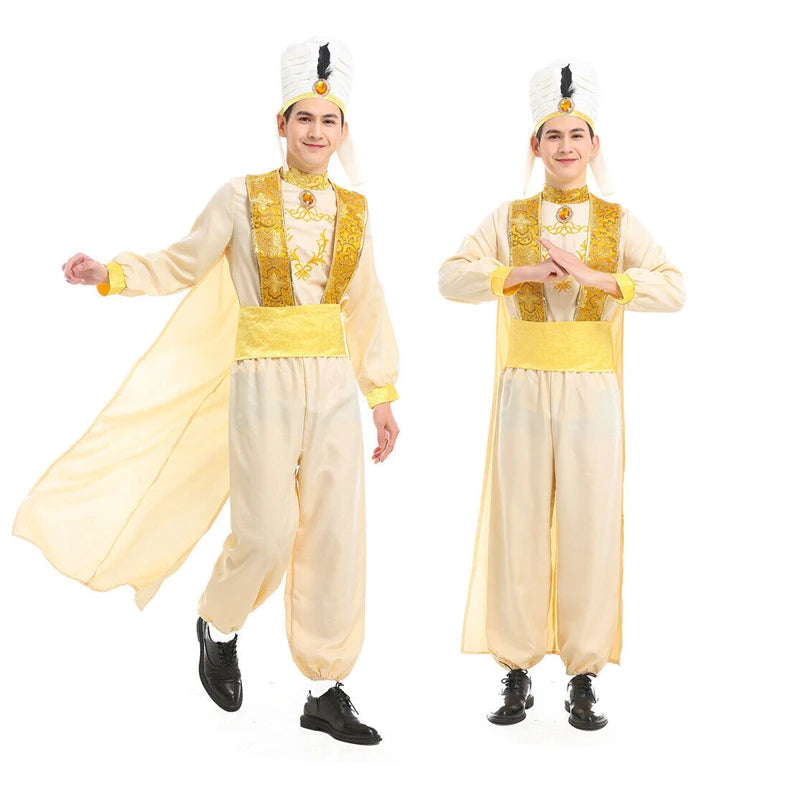 1000 Nights Cosplay Men's Aladdin and Magic Lamp Cos Clothing Anime Stage Performance Clothing Adult Halloween Costume