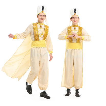 1000 Nights Cosplay Men's Aladdin and Magic Lamp Cos Clothing Anime Stage Performance Clothing Adult Halloween Costume