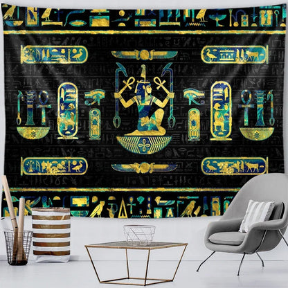 Ancient Egyptian Tapestry Mystic Symbol  Wall Hanging Cloth Home Old Culture Retro