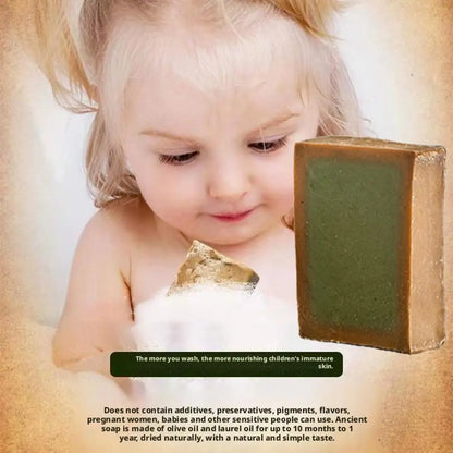 Olive-Scented Handmade Soap Bar Traditional Style Bath Soap for Hand and Body Washing Gentle Lather Gift for Men and Women