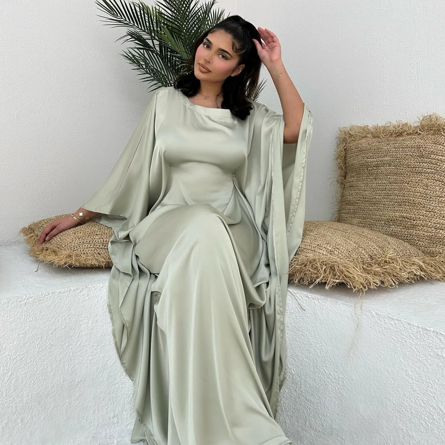 Closed Batwing Abaya Women Muslim Dress Turkish Islamic Dress Women 2024 For Party Kebaya Kaftan Turkey Caftan Marocain Femme
