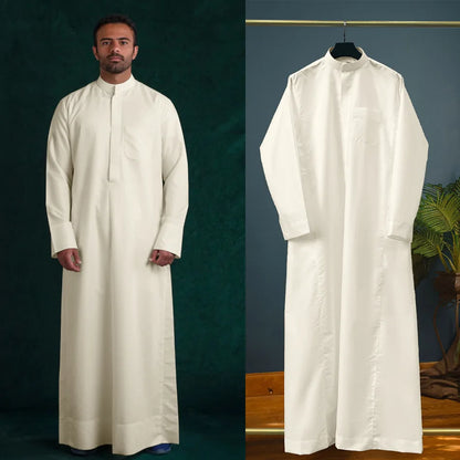 The Qatari Majlis – Men's Collared Long Robe with Pocket