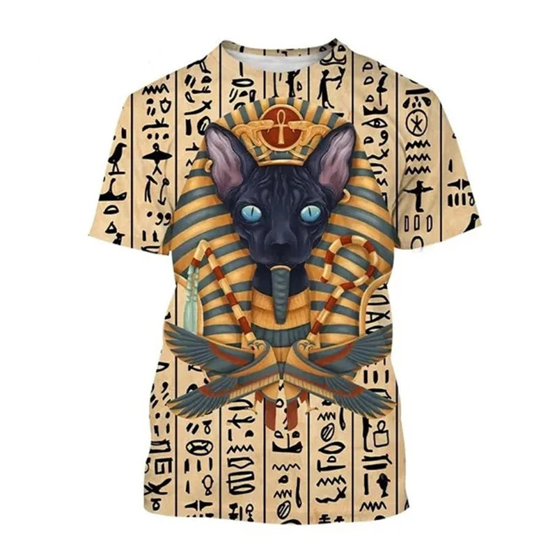 Pharaoh 3D Graphic T-Shirt – Unisex Egyptian Summer Tee, Oversized Casual Top