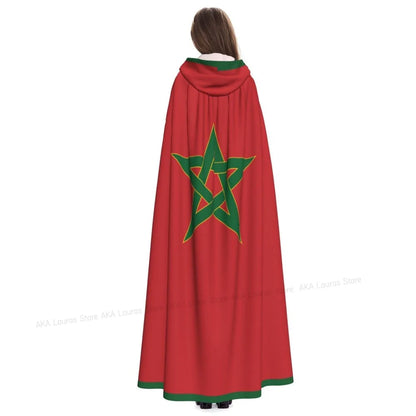 Adult Vampire Cape Hooded Robe Halloween Morocco Cloak Full Length Cosplay