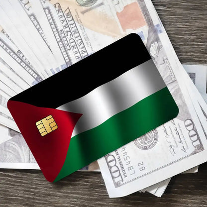 Palestine Flag Card Stickers Waterproof Film skin Cover 4PCS Credit Card stickers Debit Front Decoration Bank Subway Pass