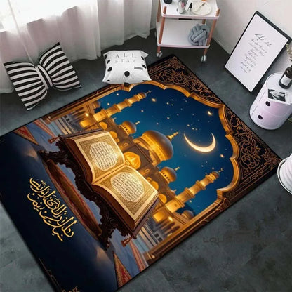 Soft Islamic Prayer Rug for Muslim Women, Elegant Carpet, Home Decoration Portable Prayer