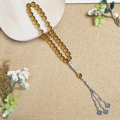 10mm 33pcs Glass Tassel Turkish Muslim Rosary Islamic Prayer Beads Bracelet for Women Jewelry Tasbih Tasbeeh Allah Mohammed