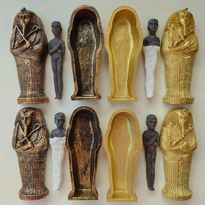 Egyptian Coffin & Mummy Miniature – Resin Collectible Art Decor