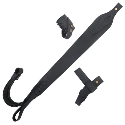 WAYNE'S DOG 1 Combo LeatherRifle Gun No Drill Harnessed Buttstock Holder with Barrel Mount with Matched Gun Sling Shoulder Strap