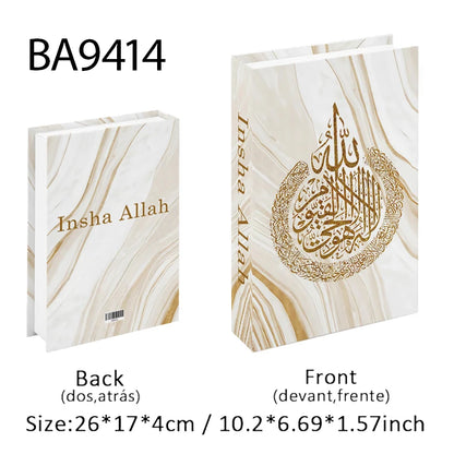 Islamic Ramadan Luxury Fake Book Storage Box Decorative Books Kaaba Mosque Muslims Arch Moroccan Coffee Table Shelf Home Decor