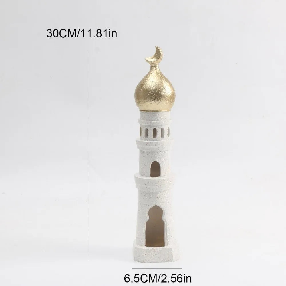 Middle Eastern Style Resin Statue Decor Kaaba Dome Castle House Mosque Islamic Desktop Ornament Islamic Theme Ramadan Muslim