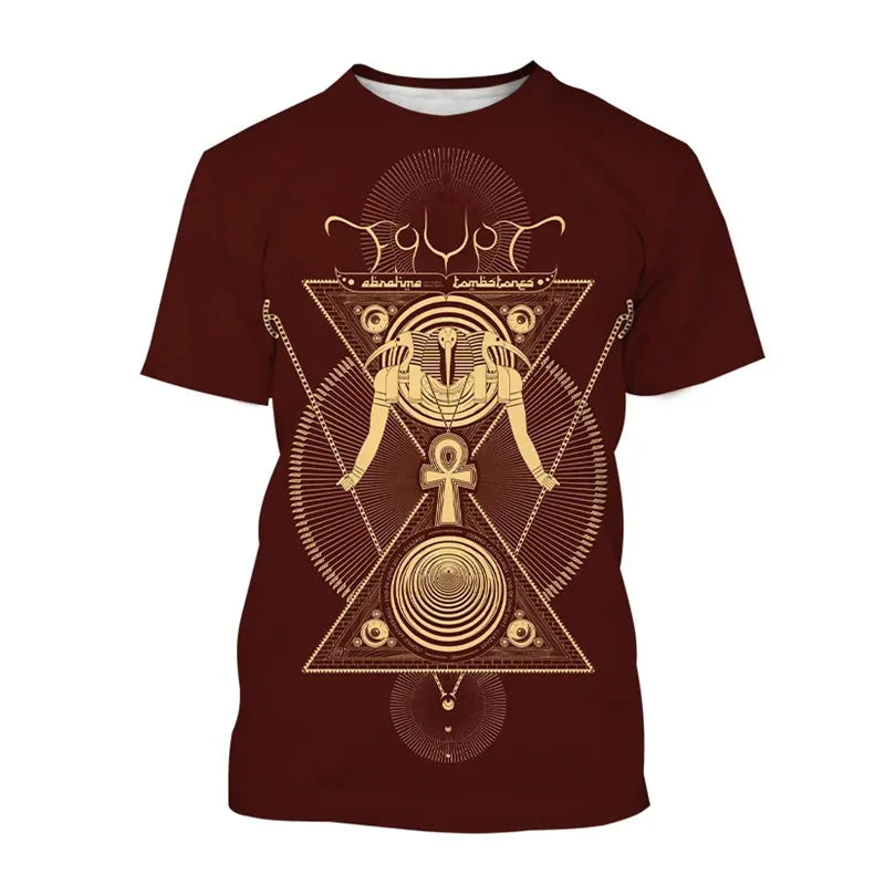 Anubis 3D T-Shirt – Ancient Egyptian Pharaoh Eye Print, Unisex Harajuku Streetwear