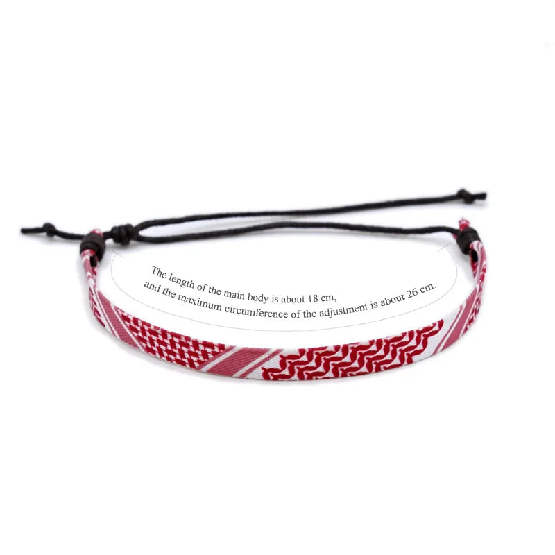 Arabic Scarf Woven Bracelet – Handmade Ethnic Ribbon Jewelry for Men & Women