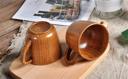 Handmade Spruce Wood Cups – Natural Big Belly Mug for Tea, Coffee & Milk