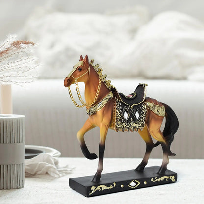 Horse Statue Decorative Resin Horse Sculpture for Bookcase Furniture Bedroom