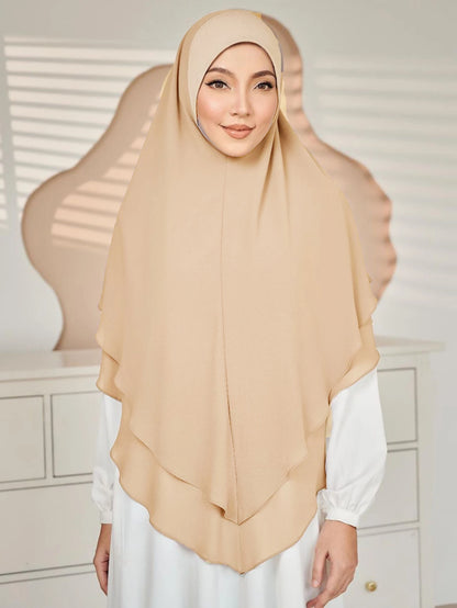 The Double-Layer Chiffon Instant Hijab – Effortless Elegance in Seconds