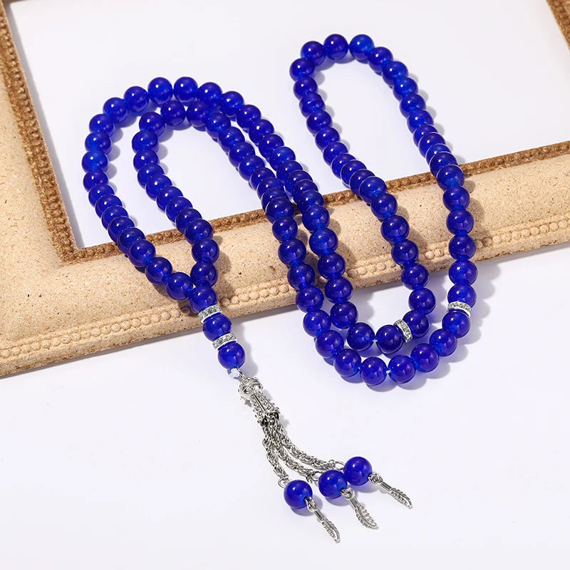Handmade 99 Beads Tasbih Prayer Rosary Beads Bracelet Fashion Decorative Tassels Bracelet Islamic Religion Jewelry Party Favor