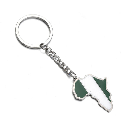 Africa Map Keychain – Stainless Steel Hip-Hop Jewelry, Morocco to South Africa